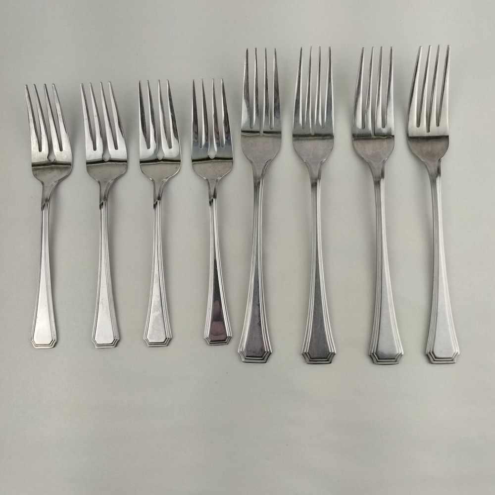 Rogers Co Korea Stainless Steel Fork Lot 8 Rare Richmont Dinner Salad Flatware